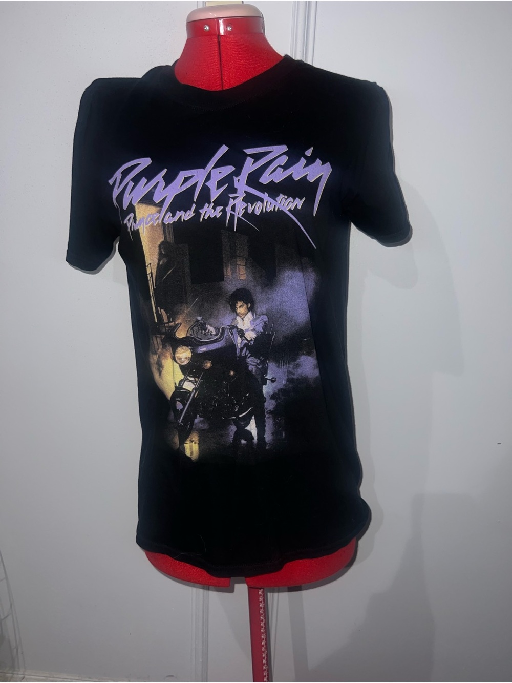 Purple Rain Graphic Tee - Black with Purple Accents size Small